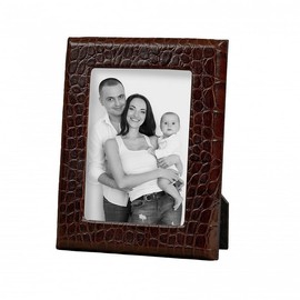 Brown Crocodile-Pattern fine Calfskin Leather Studio Profile 5x7 Frame by Graphic Image - 5x7