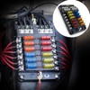 12 Way 12 Volt Fuse Block Box, Waterproof Boat Fuse