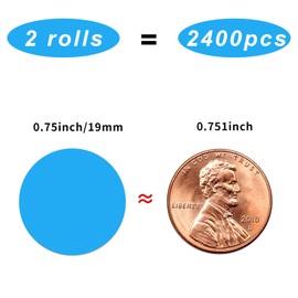 Yeachlaing Dot Stickers,Pack of 2400 Round Color Coding Circle Dots Stickers Labels (3/4",Blue)