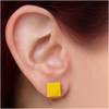 Square Brick Stud Earrings with Gold-platted Body. Lightweight, Hypoallergenic, Great