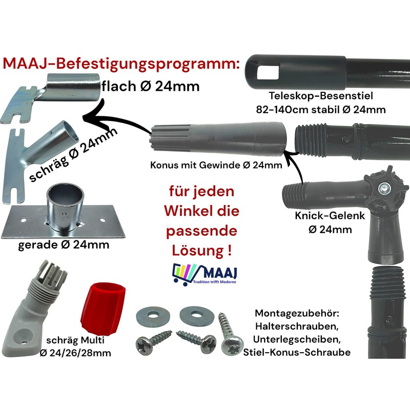 Maaj 40 cm Germany Road Broom Wood + PVC Bristles