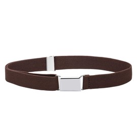 Buyless Fashion Kids Toddlers Baby Adjustable Elastic Stretch Belt with Silver Buckle - 5101-Brown