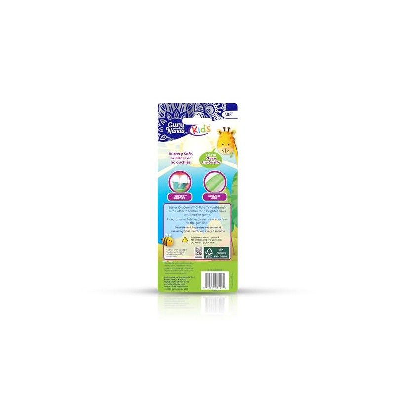 GuruNanda Butter On Gums - Cepillo dental para niños, paquete