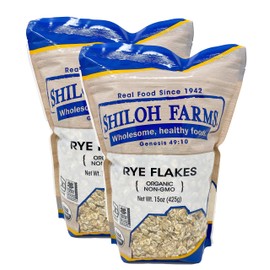 Shiloh Farms - Organic Non GMO Rye Flakes 15 ounces - 2 Pack