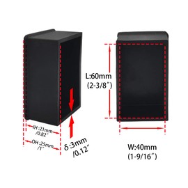 Flyshop, Chair Leg Caps Rubber Protector Caps Durable Scratch Free Rectangle 40x60mm(4.0x6.0cm) Pack of 8 Black