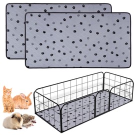 Fostanfly Non-Slip Washable Pee Pads for Dogs, 2 Pack 24"x47" Ultra-Absorbent and Leak-Proof Washable Guinea Pig Pee Pads for Dogs, Small Animal Guinea Pigs Rabbit Bunny Hamster