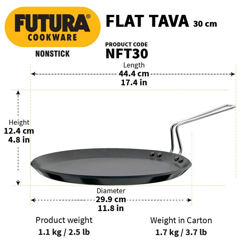 Hawkins Futura 30 cm Flat Tava, Non Stick Tawa with