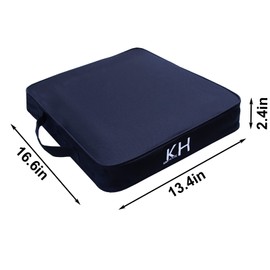 KIMI HOUSE 2 Pieces Black Indoor & Outdoor Chair Cushions with Handle & Zipper, Boat Canoe Kayak Seat, Stadium Seating for Bleachers, Best for Camping, Bleachers, Sports Events