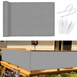 Sunnylaxx Balcony Privacy Screen 100 x 200 cm, Light Grey Balcony Cladding, Balcony Cover, Balcony Canopy Opaque Wind Protection and UV Protection with Cable Ties