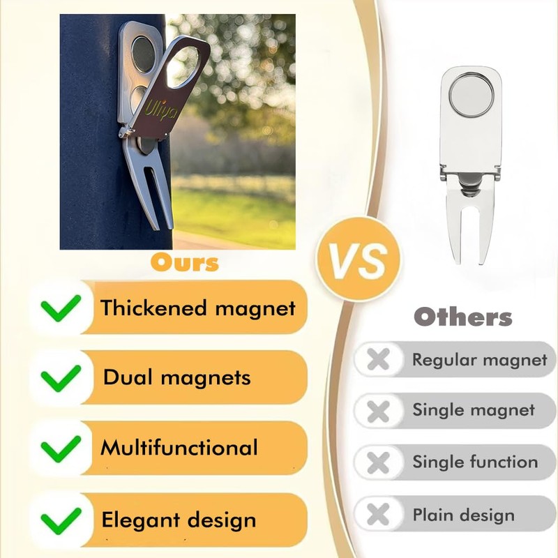 Uliya 【Upgraded】 Magnetic Golf Holder Golf Divot Marker Tool Portable