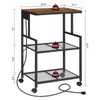 MAHANCRIS Mobile Printer Stand, 3-Tier Industrial Printer Cart with Power