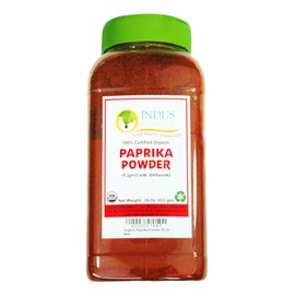 Indus Organics Paprika Powder, 1 Lb Jar, Premium Grade, High Purity, Freshly Packed