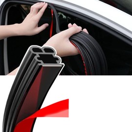 UZZH 16.4Ft Car Door Seal, Double Layer Thickened Rubber Automotive Weather Stripping, Self Adhesive Auto Door Soundproofing Weatherstrip, Universal Door, Hoods, Windows Seal Strip for Car,Truck,SUV