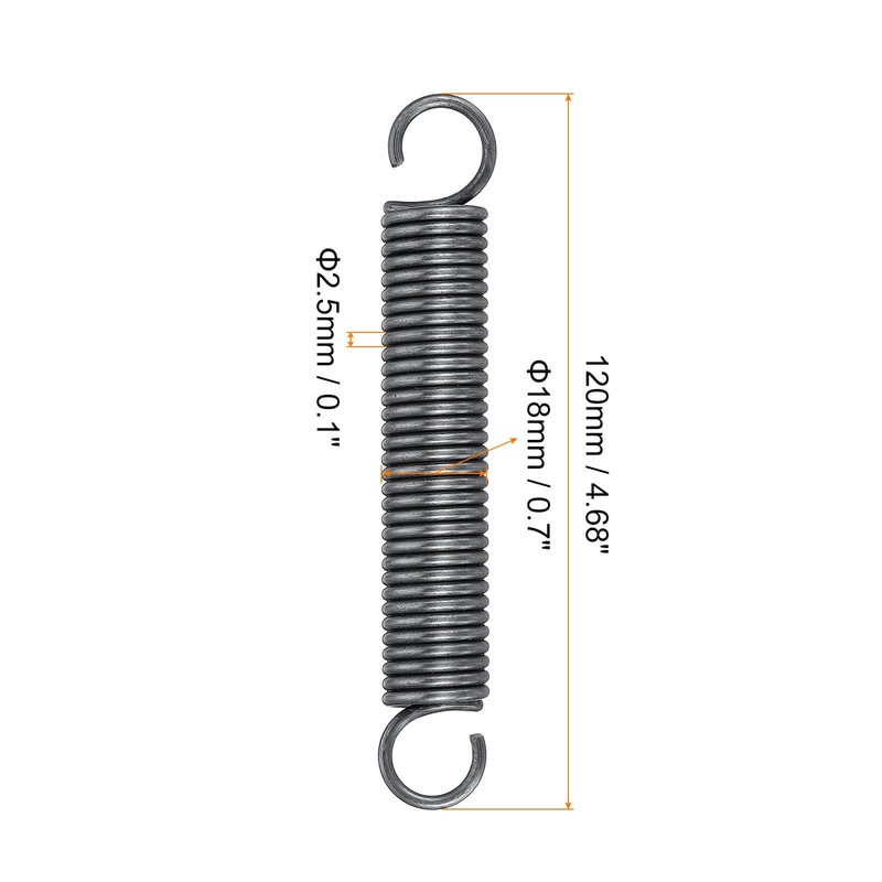 Sourcingmap Extension Spring - 2.5mm Wire Dia, 18mm OD, 120mm