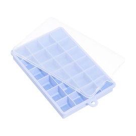 uxcell Silicone Ice Cube Tray with Lid for Freezer, Square Ice Cube Mould 24 Cube Per Tray for Cocktail, Chocolate, Juice, Light Blue