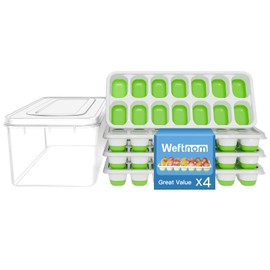 8 Pack Ice Cube Trays for Freezer with Lid and Bin, Stackable Silicone Ice Cube Trays with Ice Container, Ice Cube Tray with Lid, Includes Ice Scoop and Tong for Coffee and Cocktails