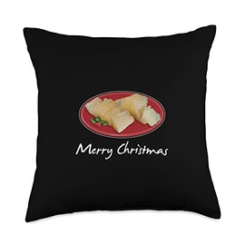 Scandinavian God Jul Yule Minnesota Feast Gift Lutefisk Norwegian Swedish Christmas Season Holiday Lye Fish Throw Pillow, 18x18, Multicolor