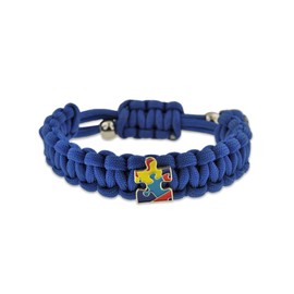 Autism Awareness Paracord Adjustable Survival Bracelet with Puzzle Piece Charm