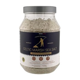 Celtic Marsh Sea Salt 500g - Light Grey, Coarse, Unrefined Natural Hand Harvested Sea Salt from France, Rich in 82 Essential Minerals