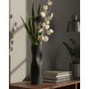 OOSTONEE 11 Inch Black Matte Ceramic Vase – Tall Flower