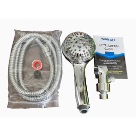 WASSA High Pressure Handheld Chrome Shower Head with 60 inch hose