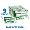 Trident White Spearmint Sugar-Free Chewing Gum, 9 Pack of 16