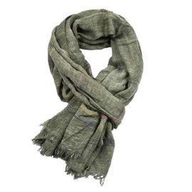 YONKOUNY Men's Autumn and Winter Soft Striped Scarf Cotton Long Neckerchief Gentleman Men's Scarf Prime Quality, Green