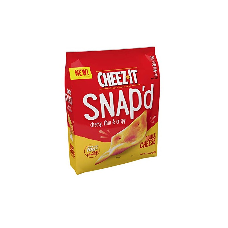 Cheez-It Snap'd, Cheesy Baked Snacks, Double Cheese, 7.5 oz (Pack