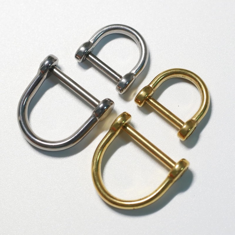 kokungkuan Solid Brass D-Rings with Screw Horseshoe U Shape Shackle