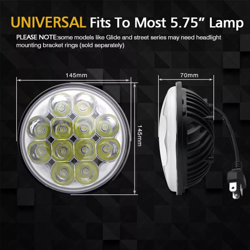 Colight 4PCS 5.75" 5-3/4" Round LED Headlights for GMC C15/C1500