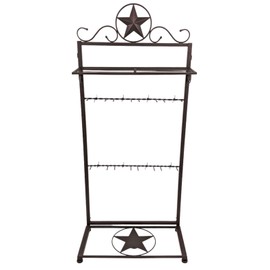 BestGiftEver Rustic Western Cowboy Metal Clothes Racks for Hanging Clothes - Free-Standing Garment Rack with Star Decoration for Boots, Belts, Hats - Western Style Clothing Rack