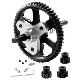 hopsupRC Metal Slipper Clutch Eliminator Differential Locker Gear 54T with 15T/17T/19T Pinions Gear Sets Upgrades Part for 1/10 Slash/Rustler/Stampede VXL 4X4 RC Car,Silver