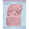 Bliss Womens Travel Blanket Set - 4 Piece Plush Microfiber