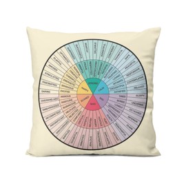 Therapy Circle of Emotions Feelings Wheel Chart Home Bedroom Cushion Pillow Covers Sofa Couch Decorative Square Throw Pillow Case 18x18 In