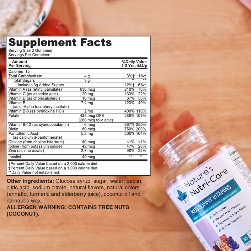 Nature's Nutri-Care Kids Gummy Vitamins - Kid Multivitamin Gummies with