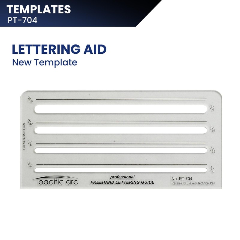 Pacific Arc - Freehand Lettering Aid Template - Stencil for