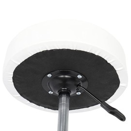 PU Leather Round Rolling Stool with Foot Rest,Swivel Height Adjustment Medical for Tattoo Massage Facial Spa Office Kitchen Drafting Chair Stool (White)