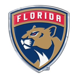 FANMATS 60488 Florida Panthers Heavy Duty Aluminum Embossed Color Emblem, Auto Emblem Decal