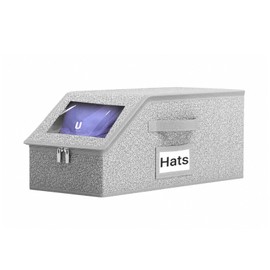 BINBE Contenitore impilabile per cappelli da baseball, con maniglie per il trasporto e coperchio, antipolvere, grigio