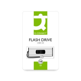 Q-Connect USB 3.0 Slider 128GB Flash Drive Silver/Black