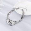 Azubpi Handcuff Bracelet Anklet, Stainless Steel Chain Waterproof Hypoallergenic Unisex