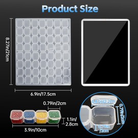 RITOLLO 168 Pcs Diamond Art Storage, 3 Set Small Storage Box with Lid & Labels - Clear Craft Bead Organizer with Tweezers for DIY Gems, Beads, Small Items