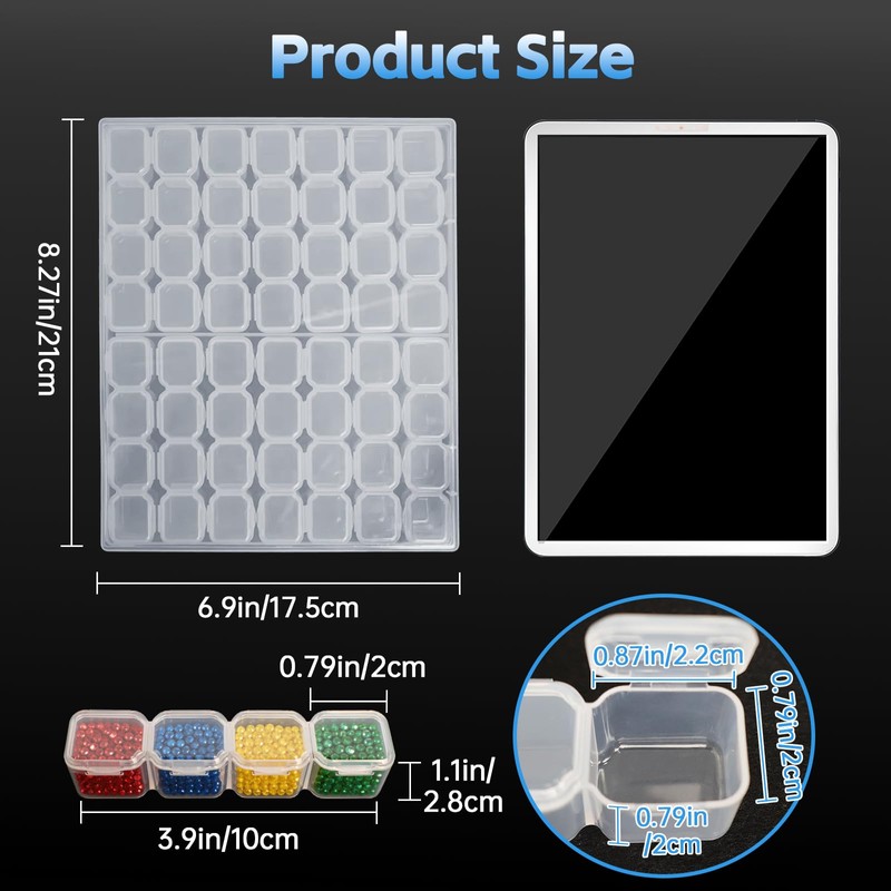 RITOLLO 168 Pcs Diamond Art Storage, 3 Set Small Storage
