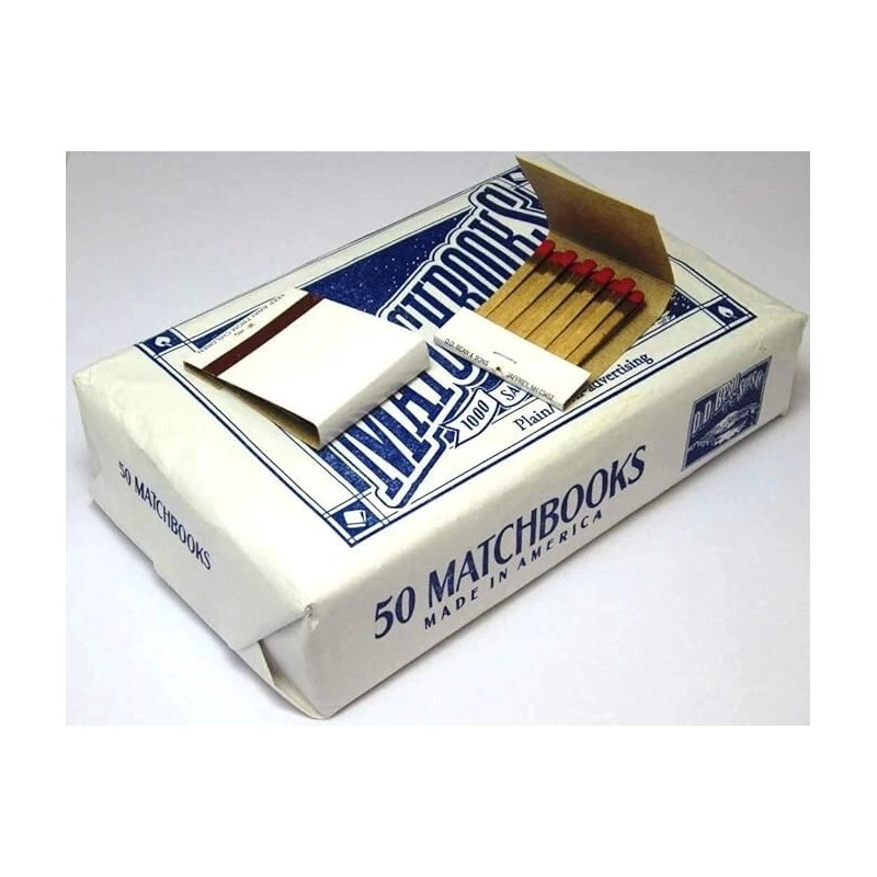 D.D Bean & Sons 50 Plain White Matches Matchbooks for