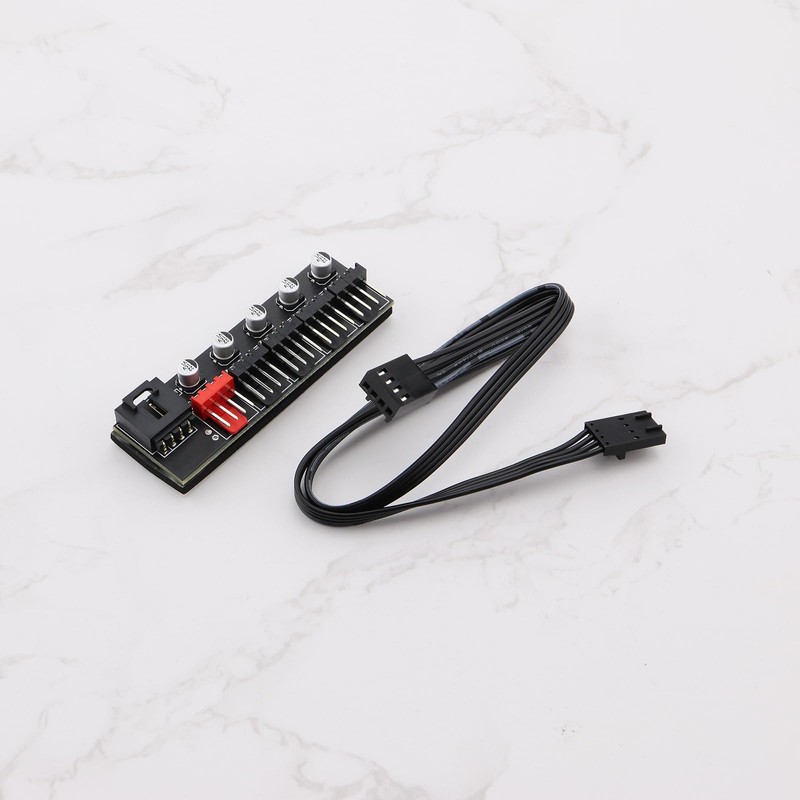 eMagTech 2pcs 5 Port PWM Fan Hub Splitter Speed Controller