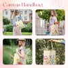Shinylin 12 Pcs Wildflower Canvas Tote Bags Bulk Grocery Shopping
