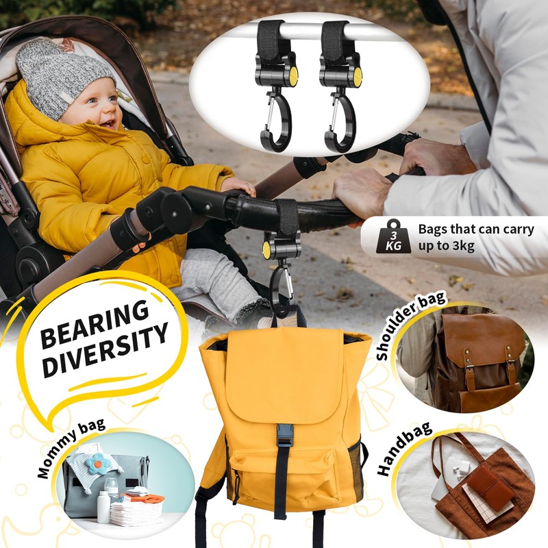 Drinks Holder Pushchair Cup Holder 2-in-1 Adjustable Bottle Holder with