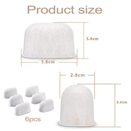 6 Pcs Coffee Filter Replacement Charcoal Water Filters, Universal Fit for Braun BrewSense Coffee Makers, Purifies Water Better Tasting Coffee, Compatible with DCC-3200, DGB-900