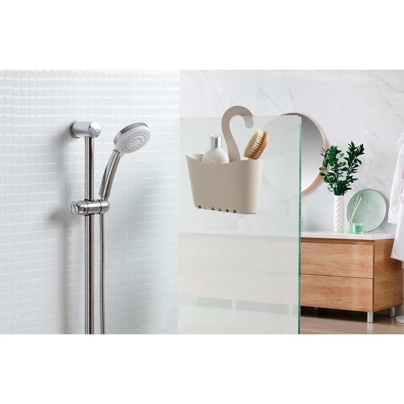 TATAY Shower basket with hooks, polypropylene, 100% recycled materials, multifunctional