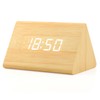 GEARONIC Digital Alarm Clock Wooden Alarm Clock Wood Modern Triangle